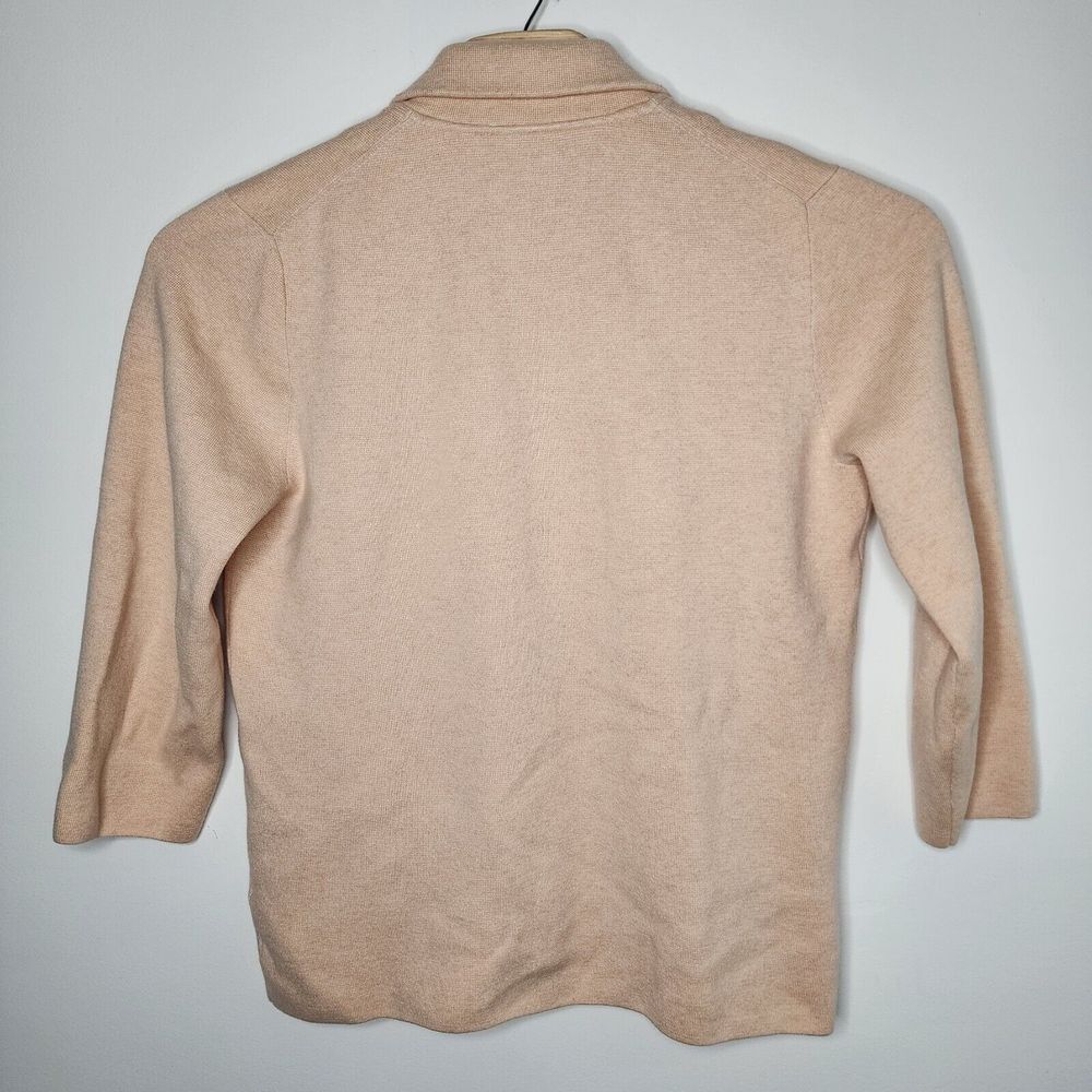 J Crew Cardigan Sweater Cecile Relaxed Blazer Women L Peach Soft Knit Wool Blend - Picture 3 of 9